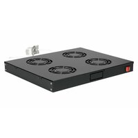 Equip Lüftermodul 19" für Serverschränke 4xLüfter RAL9005 - Zubehör Stromversorgung - 0,12 m