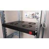 Equip Lüftermodul 19" für Serverschränke 4xLüfter RAL9005 - Zubehör Stromversorgung - 0,12 m