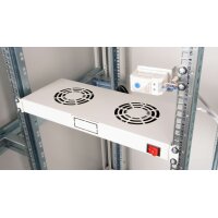 Equip Lüftermodul 19" für Serverschränke 2xLüfter RAL7035 - Zubehör Stromversorgung - 0,12 m