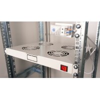 Equip Lüftermodul 19" für Serverschränke 4xLüfter RAL7035 - Zubehör Stromversorgung - 0,12 m