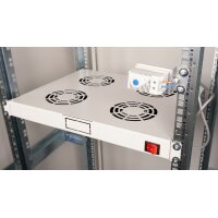 Equip Lüftermodul 19" für Serverschränke 4xLüfter RAL7035 - Zubehör Stromversorgung - 0,12 m