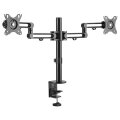 StarTech.com Doppel Monitorarm zur Tischmontage - Schreibtischklemme - VESA-kompatible Monitorhalterung für bis zu 32-Zoll-Displays - Ergonomischer Gelenkmonitorarm - höhenverstellbar/neigbar/drehbar - Klemme - 8 kg - 81,3 cm (32") - 100 x 100 mm - Höhenv