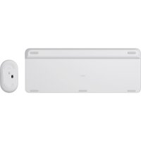 Logitech MK470, Volle Größe (100%), RF Wireless, QWERTY, Weiß, Maus enthalten