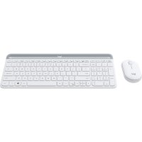 Logitech MK470, Volle Größe (100%), RF Wireless, QWERTY, Weiß, Maus enthalten