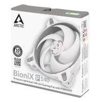 Arctic BioniX P140 (Grau/Weiß) - 140 mm PWM PST Gaming Lüfter optimiert für statischen Druck - Ventilator - 14 cm - 1950 RPM - 0,45 Sone - 77,6 cfm - 131,92 m³/h
