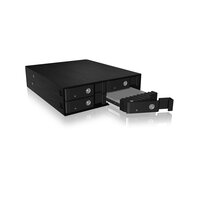ICY BOX IB-2240SSK - 13,3 cm (5.25") - Speicherlaufwerkbehälter - 2.5" - SATA - SATA II - SATA III - Serial Attached SCSI (SAS) - Schwarz - Aluminium