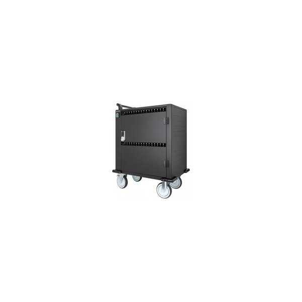 IC Intracom 32-Port Ladeschrank auf Rollen 576 W - 32 USB-C PD-Ports - geräumige Fächer für Handys und Tablets - 576 W gesamt - bis zu 3 A/18 W pro Port - Tür mit PIN-Code abschließbar - Überspannungsschutz - leiser Lüfter - Metallgehäuse - schwarz - Wage