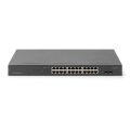 DIGITUS 24-Port Gigabit Netzwerkswitch, 19 Zoll, unmanaged, 2 Uplink Ports, SFP