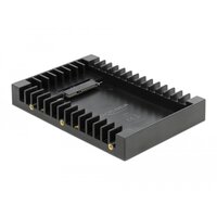Delock 3.5? Einbaurahmen für 2.5? SATA Laufwerk schwarz - 8,89 cm (3.5") - Speicherlaufwerkbehälter - Schwarz - 2.5" - Serial ATA III - Kunststoff