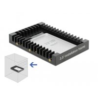 Delock 3.5? Einbaurahmen für 2.5? SATA Laufwerk schwarz - 8,89 cm (3.5") - Speicherlaufwerkbehälter - Schwarz - 2.5" - Serial ATA III - Kunststoff
