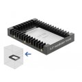 Delock 3.5? Einbaurahmen für 2.5? SATA Laufwerk schwarz - 8,89 cm (3.5") - Speicherlaufwerkbehälter - Schwarz - 2.5" - Serial ATA III - Kunststoff
