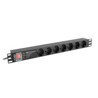 Lanberg PDU-PRO-07F-0200-BK - Geändert - 1U - Einphasig - Horizontal - Aluminium - Schwarz