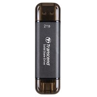 Transcend TS2TESD310C, 2 TB, USB Typ-A auf USB Typ-C, 3.2 Gen 2 (3.1 Gen 2), 1050 MB/s, Schwarz