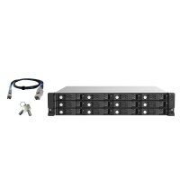 QNAP TL-R1220Sep-RP - HDD / SSD-Gehäuse - 2.5/3.5" - SAS-3 - Serial ATA III - 12 Gbit/s - Hot-Swap - Schwarz - Grau