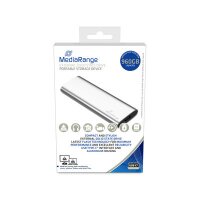 MEDIARANGE MR1103, 900 GB, M.2, USB Typ-C, 3.2 Gen 2 (3.1 Gen 2), 450 MB/s, Silber