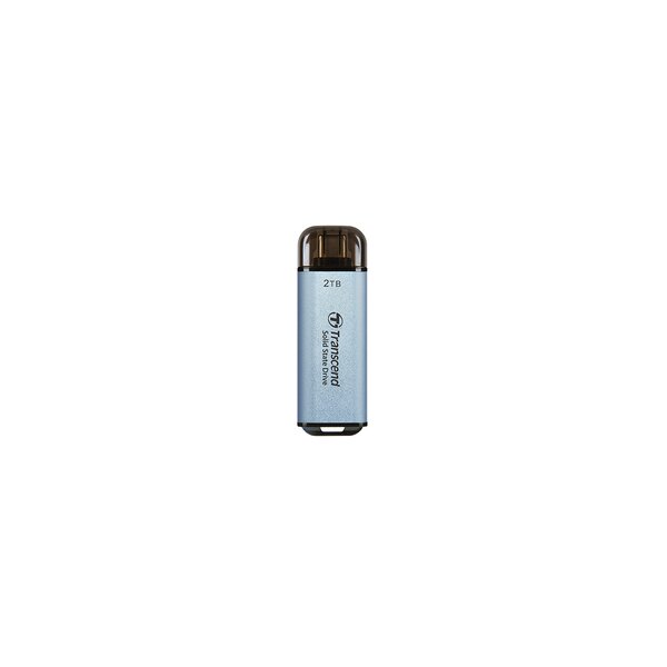 Transcend ESD300 - 2 TB - USB Typ-A auf USB Typ-C - USB 3.2 Gen 2x2 - 1050 MB/s - Blau