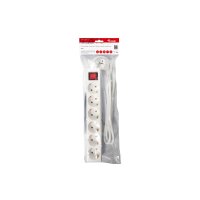 Equip 6fach Verteiler mit Schalter Mehrfachsteckdose Schuko - 1,5 m - Drinnen - Typ F - Type F (CEE 7/4) - 1,5 mm² - Kunststoff