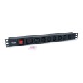 Equip Steckdosenleiste 19" 1HE 8fach IEC C20 Alu. Sch - Steckdosenleiste - 1,8 m