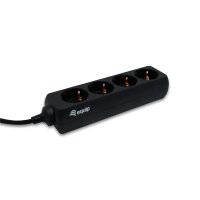 Equip 4-Anschluß Steckdosenleiste - 1,1 m - Typ F - Schwarz - 4 AC-Ausgänge - 100 - 240 V - 50 - 60 Hz