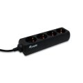 Equip 4-Anschluß Steckdosenleiste - 1,1 m - Typ F - Schwarz - 4 AC-Ausgänge - 100 - 240 V - 50 - 60 Hz