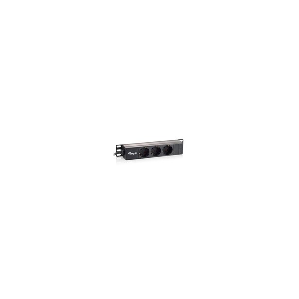 Equip 3-Fach Deutsche Steckdosenleiste - 10-Zoll - 1U - Kunststoff - Schwarz - 3 AC-Ausgänge - 1,5 m - 250 V