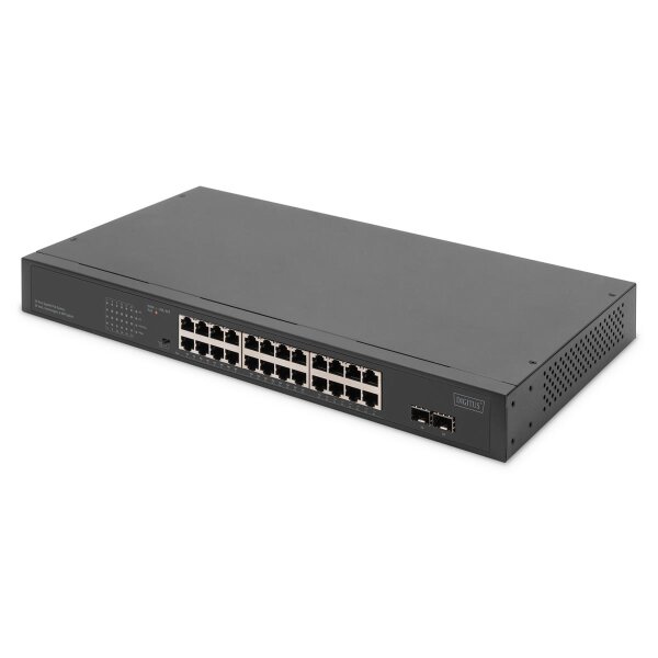 DIGITUS - DN-95348-2 - 19" PoE Switch 24xGB 2xSFP