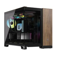 Corsair Geh mATX 2500X Tempered Glass Black/Walnut Wood - Tower - ATX