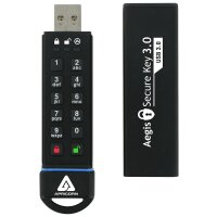 Apricorn Aegis Secure Key 3.0, 240 GB, USB Typ-A, 3.2 Gen 1 (3.1 Gen 1), 195 MB/s, Kappe, Schwarz