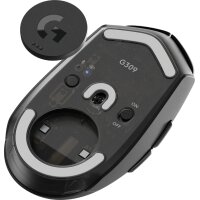 Logitech G G309, rechts, Optisch, RF Wireless + Bluetooth, 2560 DPI, 400 fps, Schwarz