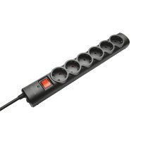 Trust 21059, 6 AC-Ausgänge, Typ F, Schwarz, 1,8 m, 360 mm, 50 mm