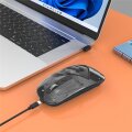 Manhattan Funkmaus USB-A RGB LED schwarz transparent - Maus - 1.600 dpi