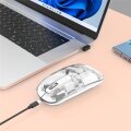 Manhattan Funkmaus USB-A RGB LED weiß transparent - Maus - 1.600 dpi