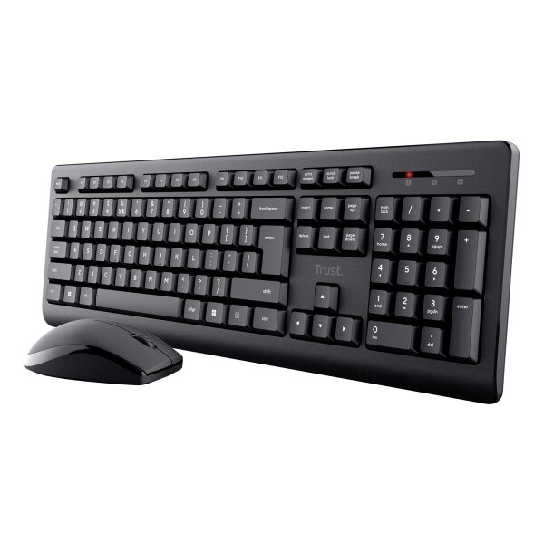 Trust Primo Kabelloses Tastatur-Maus-Set - Schwarz DE - Desktop - 1.200 dpi