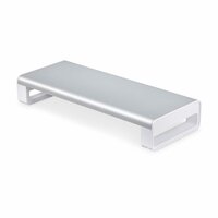 StarTech.com Ergonomischer Monitorständer, bis 15kg, Feste Höhe 9cm, Schreibtisch Bildschirmerhöhung/Monitorerhöhung, Laptop Halterung, Stahl, Einfache Montage, Schreibtischplatz Optimieren, Freistehend, 15 kg, Silber