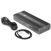 OWC Thunderbolt Go Dock - Andocken - Thunderbolt 4 - 90 W - 3,5 mm - 10,100,1000,2500 Mbit/s - Grau