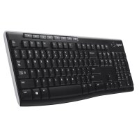 Logitech LGT-K270-US, Volle Größe (100%), Kabellos, RF Wireless, QWERTY, Schwarz