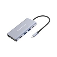 Conceptronic Dock USB-C->HDMI 2xUSB-A GbE 100WPD+ 25cm gr