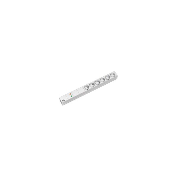 Bachmann 5x Schuko - 2m - 2 m - Typ F - Kunststoff - Grau - Kunststoff - 6 AC-Ausgänge