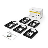 StarTech.com 2,5" HDD / SDD Montagebügel für 3,5" Laufwerksschächte - 5 Stück - Werkzeuglose Installation - 2,5 Zoll SSD HDD Adapter Bügel - Festplatten-Montagesatz - 8,89 cm (3.5") - Carrier Panel - Schwarz - 2.5" - SATA - Serial ATA II - Serial ATA III