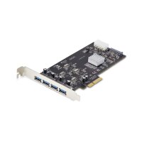 StarTech.com 4-Port USB PCIe Karte, USB 3.2 5Gbps, PCI Express 2.0 Karte mit 4 unabhängigen USB-Controllern, 4 USB 3.2 Typ-A Anschlüsse, PCIe 3.0/4.0, Windows/macOS/Linux, PCIe, USB 3.2 Gen 1 (3.1 Gen 1), Full-height / Low-profile, PCI 2.0, SATA 15-Pin, S