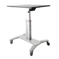 StarTech.com Mobiler Sitz-/Steh-Arbeitsplatz, Schwarz, Silber, 750 - 1150 mm, 4 Rad/Räder, 50 kg, CE, 24 kg
