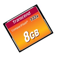 Transcend TS8GCF133, 8 GB, Kompaktflash, MLC, 50 MB/s, 20 MB/s, Schwarz
