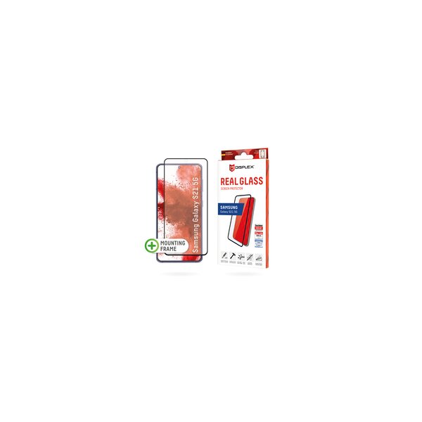 DISPLEX Full Cover Panzerglas (10H) für Samsung Galaxy S21 5G - Eco-Montagerahmen - volle Displayabdeckung - Tempered Glas - kratzer-resistente Schutzfolie - hüllenfreundlich - Samsung - Galaxy S21 - Trockene Anwendung - Schlagfest - Kratzresistent - Stau