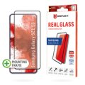 DISPLEX Full Cover Panzerglas (10H) für Samsung Galaxy S21 5G - Eco-Montagerahmen - volle Displayabdeckung - Tempered Glas - kratzer-resistente Schutzfolie - hüllenfreundlich - Samsung - Galaxy S21 - Trockene Anwendung - Schlagfest - Kratzresistent - Stau