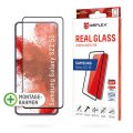 DISPLEX Full Cover Panzerglas (10H) für Samsung Galaxy S21 5G - Eco-Montagerahmen - volle Displayabdeckung - Tempered Glas - kratzer-resistente Schutzfolie - hüllenfreundlich - Samsung - Galaxy S21 - Trockene Anwendung - Schlagfest - Kratzresistent - Stau