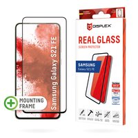 DISPLEX Full Cover Panzerglas (10H) für Samsung Galaxy S21 FE - Eco-Montagerahmen - volle Displayabdeckung - Tempered Glas - kratzer-resistente Schutzfolie - hüllenfreundlich - Samsung - Galaxy S21 FE - Trockene Anwendung - Schlagfest - Kratzresistent - S