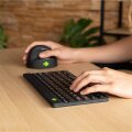 R-Go Ergonomische Tastatur R-Go Compact Break - kompakte Tastatur mit Pausensoftware - QWERTZ (DE) - Bluetooth - Schwarz - Mini - Kabellos - Bluetooth - Scherenschalter - QWERTZ - Schwarz