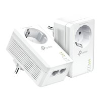 TP-LINK AV1000 2-Port Gigabit Powerline Adapter mit Steckdose, 1000 Mbit/s, IEEE 1901, IEEE 802.3, IEEE 802.3u, Type E/F, Gigabit Ethernet, 10,100,1000 Mbit/s, HomePlug AV2