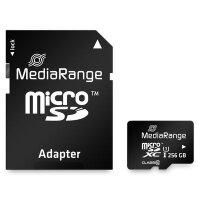 MEDIARANGE MR946, 256 GB, MicroSDXC, Klasse 10, UHS-I, 80 MB/s, 10 MB/s