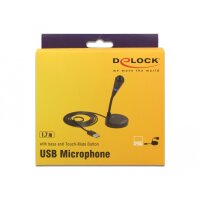 Delock 65868, PC-Mikrofon, -37 dB, 70 - 15000 Hz, 2200 Ohm, 16 Bit, 48 kHz
